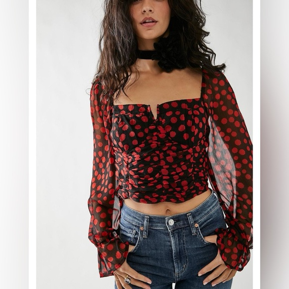 FREE PEOPLE | BNWT Parker top in red | size medium - Picture 4 of 8